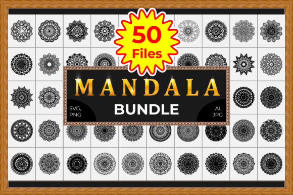 50 Mandala SVG Crafts Bundle for Creators