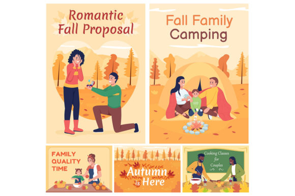 Autumn is Here Poster Vector Templates for Seasonal Design