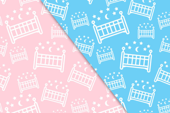 Baby Nursery Blue Pink Seamless Pattern