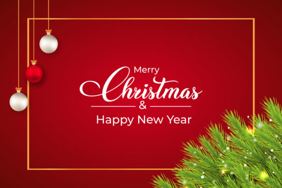 Christmas Banner with Red Background