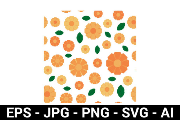 Colorful Orange Flower Petal Seamless
