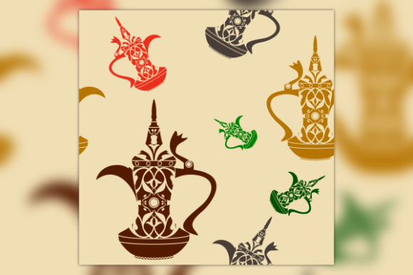 Dallah Arab Coffee Pot Seamless Pattern: A Digital Asset for Cultural Design