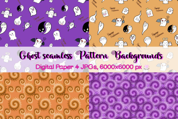 Digital Paper Ghost Halloween Pattern Evaluation