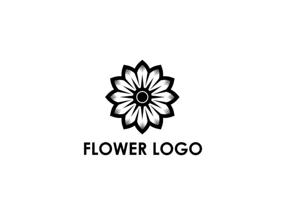 Flower Black Symbol Icon Natural Logo Design