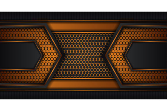 Gold Grey Hexagon Line Background for Modern Design