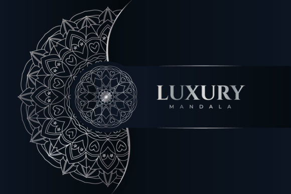 Mandala Pattern Vector with Silver Color