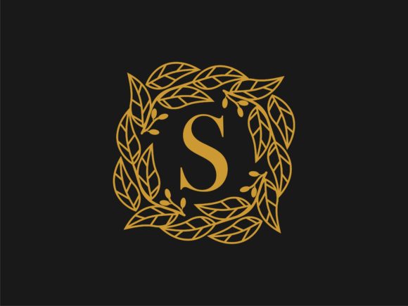 Round Floral Leaves with Letter S Frame: A Strategic Asset for Creative Workflows