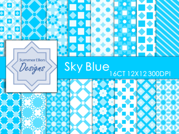 Sky Blue Digital Paper Seamless for Modern Design