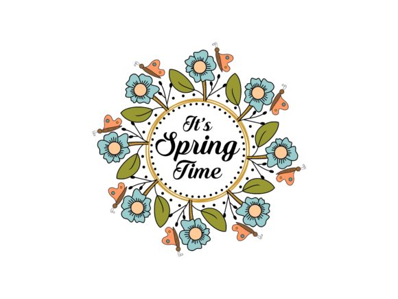 Spring Flower Circle Lettering Vector for Your Next Design